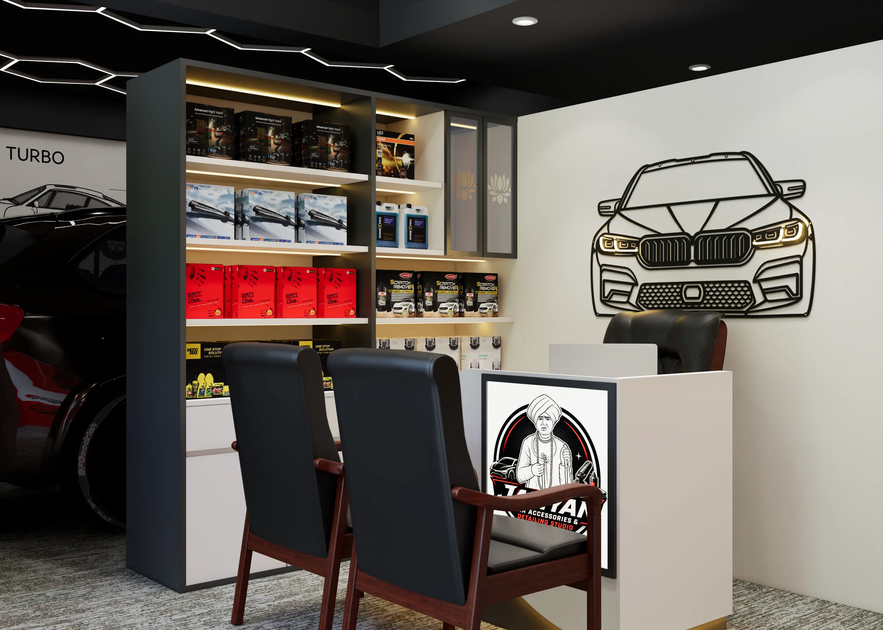 Architectural interior with editorial styling
